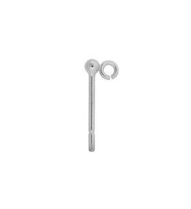 sterling silver 2mm ball earring with open ring