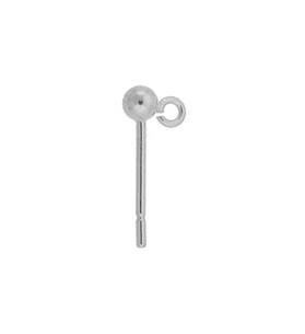 sterling silver 3mm ball earring with open ring