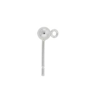 sterling silver 4mm ball earring with open ring