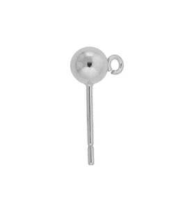sterling silver 5mm ball earring with open ring