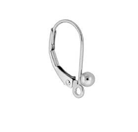 ss 3mm ball leverback with open ring earrings