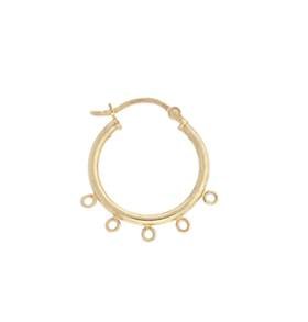 vermeil 20mm hoop earring with five loops