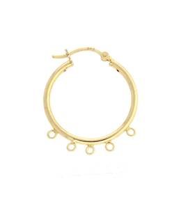 vermeil 25mm hoop earring with five loops