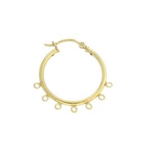 vermeil 25mm hoop earring with seven loops