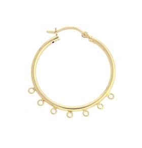 vermeil 30mm hoop earring with seven loops