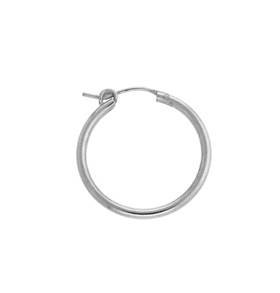 sterling silver 24mm hollow flex hoop earring