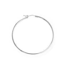 sterling silver 40mm hollow flex hoop earring