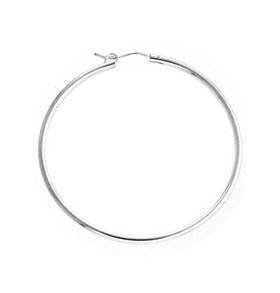 sterling silver 45mm hollow flex hoop earring