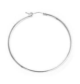 sterling silver 50mm hollow flex hoop earring