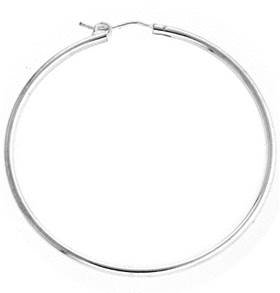 sterling silver 60mm hollow flex hoop earring