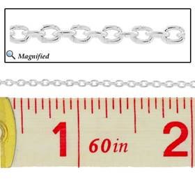 sterling silver 7.2mm oval cable chain