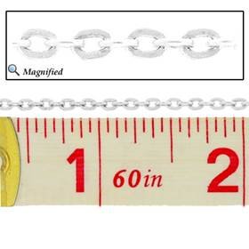sterling silver 1.5mm flat oval cable chain