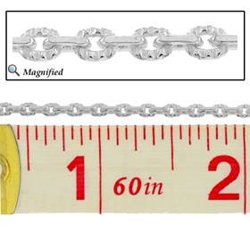 sterling silver 1.8mm knurl oval cable chain