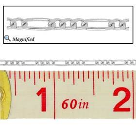 sterling silver 1.7mm flat figaro chain