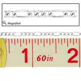 ss 2.2mm flat figaro chain