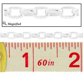 ss 3.3mm oval rolo cable chain