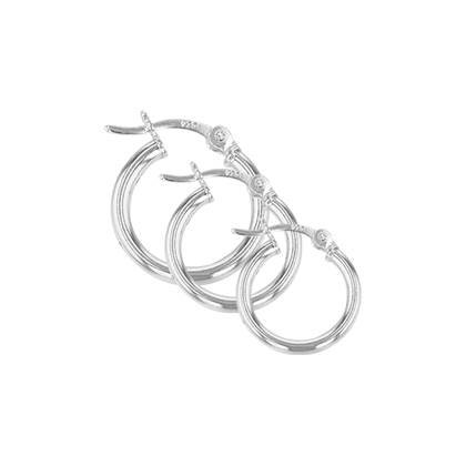 Sterling Silver Click Hollow Hoop Earring