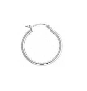 sterling silver 24mm hollow click hoop earring
