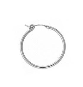 sterling silver 28mm hollow flex hoop earring