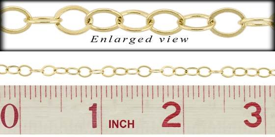 14ky 4.0mm chain width flat oval cable chain