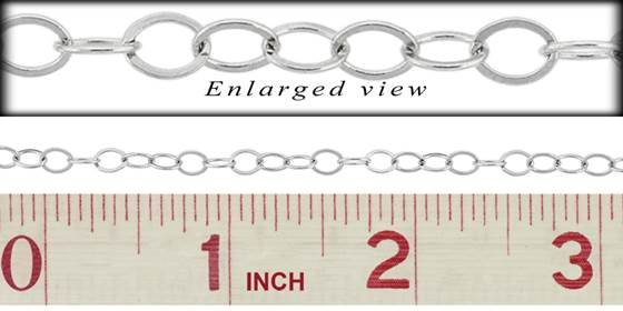 14kw 4.0mm chain width flat oval cable chain