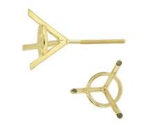 14ky 7.5mm 1.75ct 3 prong screw post martini earring