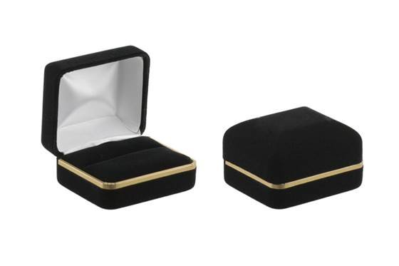 black classic velvet style ii double ring box