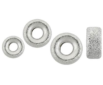 Sterling Silver Satin Roundel Beads