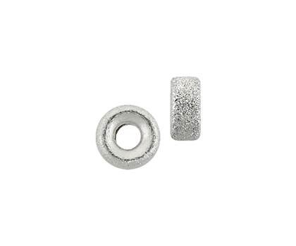 sterling silver 4.2mm satin roundel bead