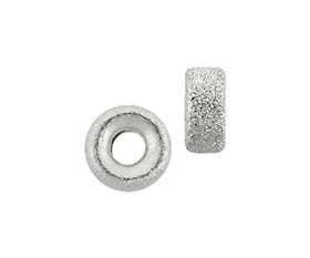 sterling silver 5.3mm satin roundel bead