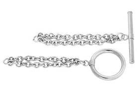sterling silver 15x2mm extension chain toggle clasp