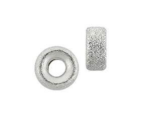 sterling silver 6mm satin roundel bead