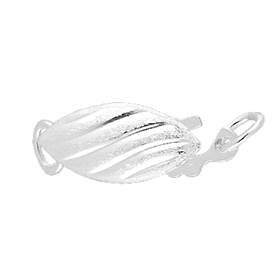 sterling silver 6x12.5mm satin stripe fish hook clasp