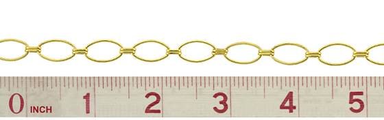 vermeil double short and oval cable chain