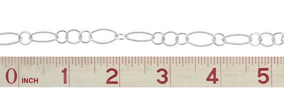 sterling silver knurl oval short and long cable chain
