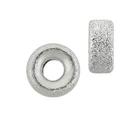 sterling silver 7.3mm satin roundel bead