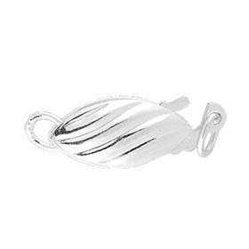 sterling silver 6x12.5mm stripe fish hook clasp