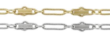 14K Gold Chain 1.64mm Width Bar Chains