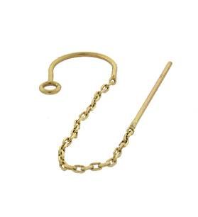 14ky u-threader cable chain earwire earring