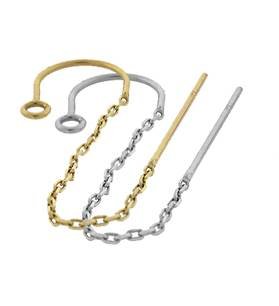 14K Threader Cable Chain Earwire Earring (C)