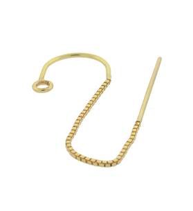 14ky u-threader box chain earwire earring