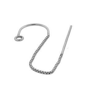 ss u-threader box chain earwire earring