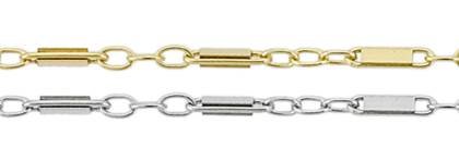 14K Gold Chain 1.20mm Width Bar Chains