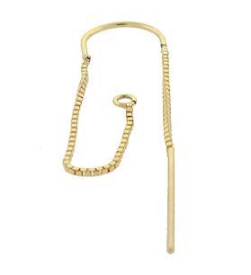 14ky u-threader box chain earwire earring