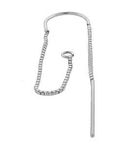 ss u-threader box chain earwire earring