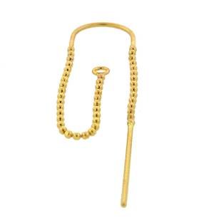 14ky u-threader bead chain earwire earring