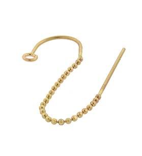 14ky u-threader bead chain earwire earring