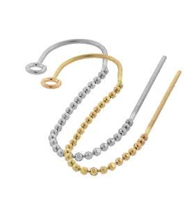 14K Threader Bead Chain Earwire Earring (C)