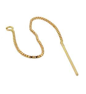 14ky threader box chain earwire earring