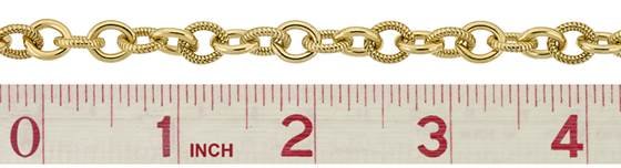 gold filled 8.0mm chain width twisted and plain oval cable chain